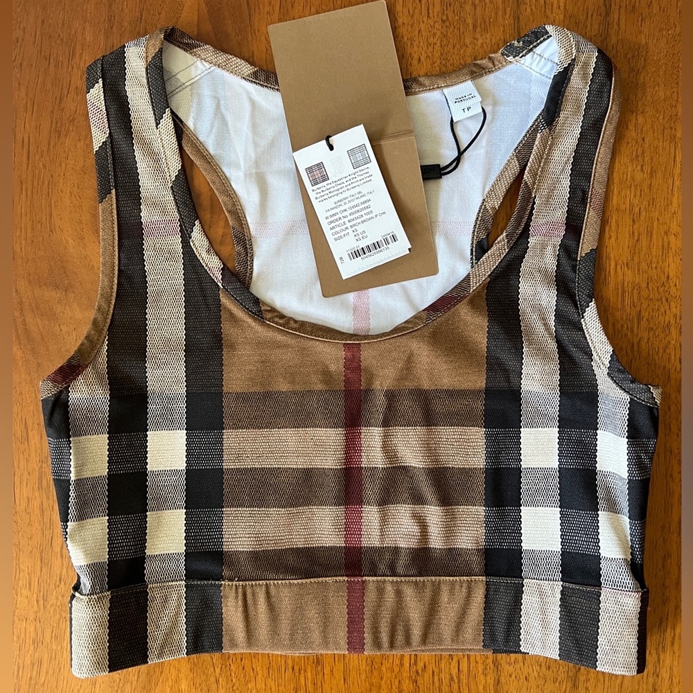 BURBERRY STRETCH TOP CHECK XS - Picture 5 of 6